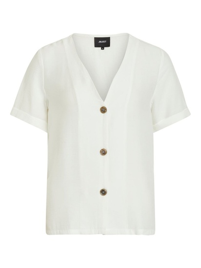 Блузка с коротким рукавом Object Белая